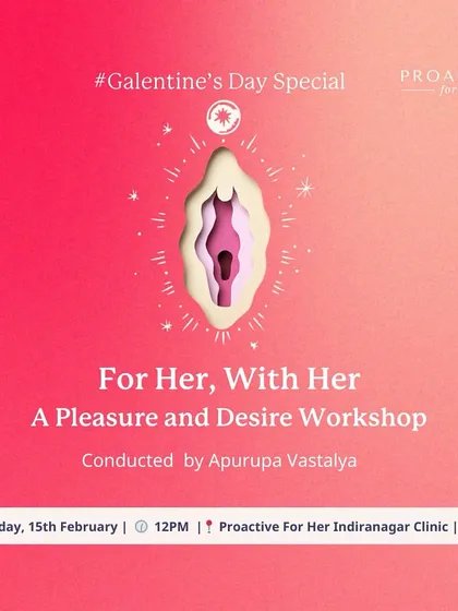 The official poster for our "For Her, With Her" Pleasure and Desire Workshop.