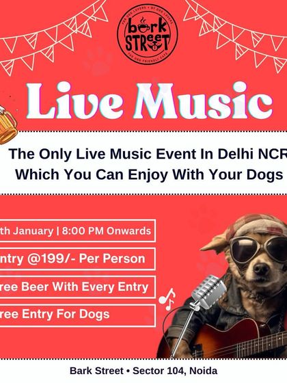 The only live music event in Delhi NCR which you can enjoy with your dogs! Plus, free beer and free entry for doggos.
