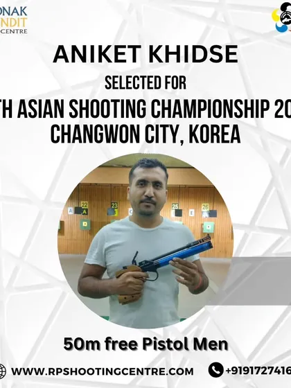 Announcing the selection of our shooter Aniket Khidse for the 15th Asian Shooting Championship in Korea for the 50m Free Pistol event. Selection for such prestigious events is the first step towards international glory.