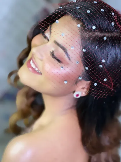 A happy and smiling shot, showing that even high fashion, creative makeup can be wearable and make you feel amazing.