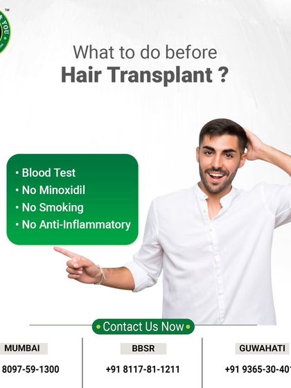 Before your surgery, there are important steps to take. This graphic lists essential pre-operative instructions, such as getting a blood test and avoiding certain medications like Minoxidil, to ensure a safe and effective procedure.