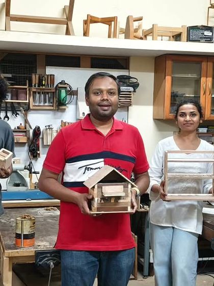 A diverse set of projects from a weekend session, including a birdhouse, a wine rack, and various decorative frames. There's something for everyone in woodworking.
