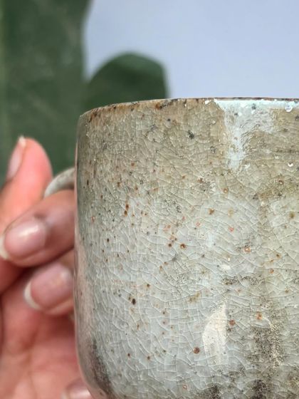 A macro shot of the incredible crackle effect on our Shino glaze. These tiny details are what make each piece so special.