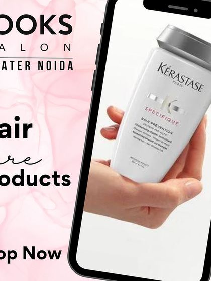 A graphic showcasing the Kérastase Specifique Bain Prévention shampoo, a great solution for hair fall concerns, available at our salon.