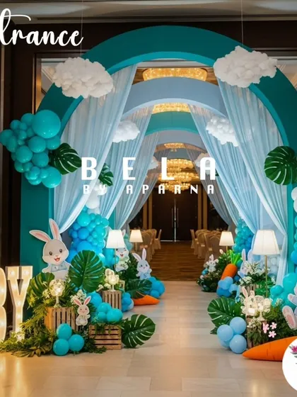 This whimsical Rabbit Land entrance is designed to delight my youngest clients. The inviting archway, adorable character cutouts, and soft lighting create a sweet and playful welcome that promises a day of fun and imagination.
