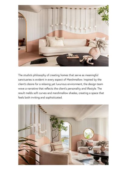 A snippet from our Design Milk feature, noting our studio's philosophy of creating meaningful sanctuaries that reflect a client's personality and lifestyle.