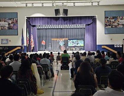 A wide shot of the audience during our show in Washington DC. It was a family tour, and we were thrilled with the response.