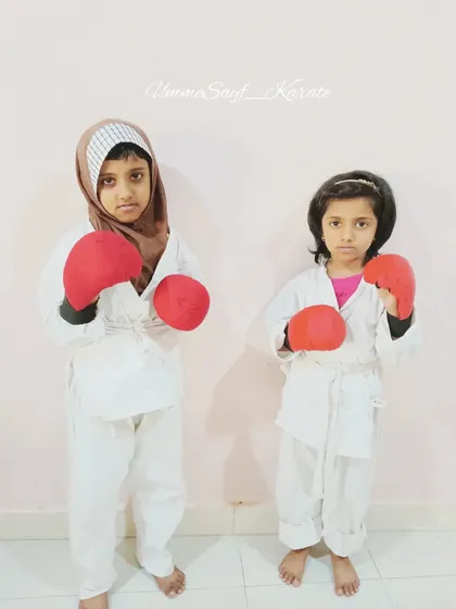 Teach your girls to punch when they need to punch. These two young karatekas are learning the basics of striking, building a foundation of strength and confidence from an early age. 🥋👊
