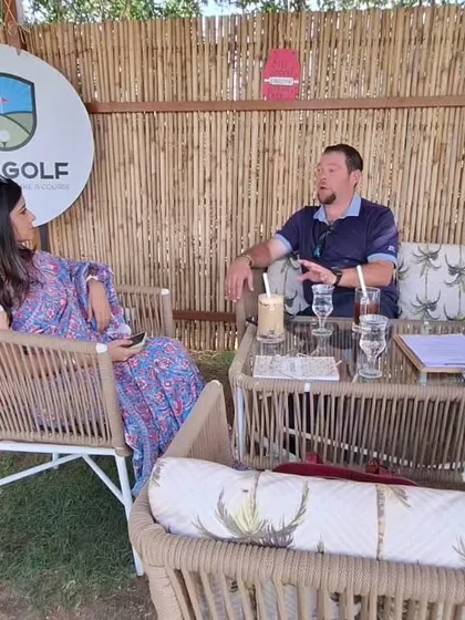 Visiting PGA Pro Mathew Reise in conversation with Suburb Live, discussing the potential of junior golf in Gurugram.