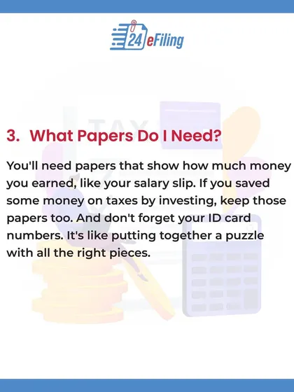 To file your ITR-1, you will need key documents like your salary slips, investment proofs for tax savings, and ID card numbers. Gathering these papers is like putting together a puzzle with all the right pieces.