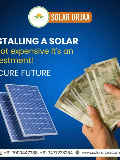 Installing a solar system is not an expense, it's an investment to secure your future. This image reinforces the idea that you are putting your money into an asset that will provide returns for years.