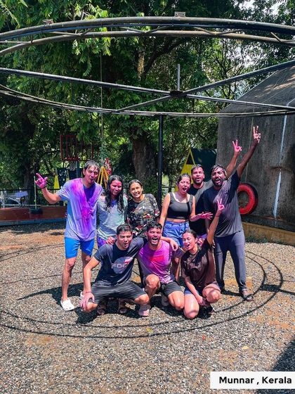 We spread colours in the hills of Munnar, Kerala. This was our Holi celebration, a blast of colours and happiness amidst the lush greenery. A unique way to celebrate the festival.