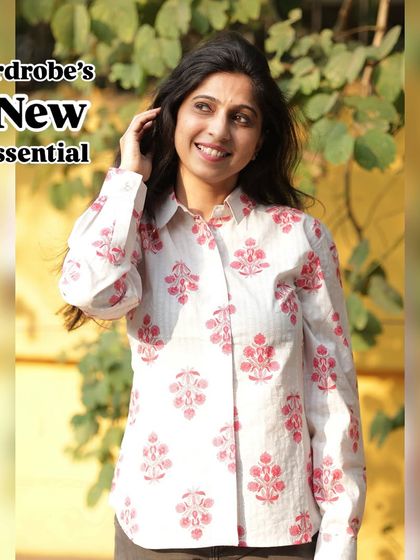 Your wardrobe’s new essential. This pink printed shirt is perfect for every occasion, from work to weekend.