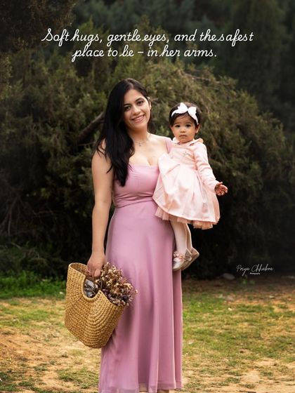 Soft hugs and gentle eyes in a beautiful outdoor setting. This mother and daughter moment was part of a first birthday celebration, capturing the special bond they share.