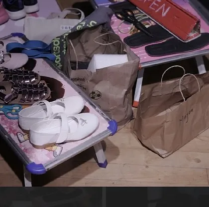A close-up of the props table. Every little detail is part of the story, and the children learn to take responsibility for their props and costumes.
