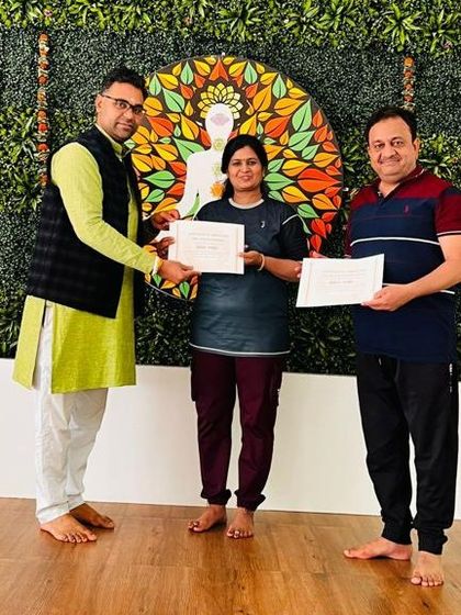 A proud moment for two more participants receiving their certificates. We hope our retreats bring a renewed sense of inner peace and balance to everyone who joins our family.