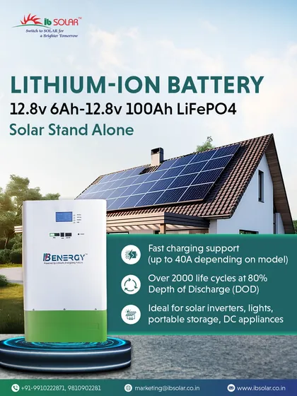 Our stand-alone Lithium-Ion batteries are engineered for durability and high performance in commercial applications. With over 2000 life cycles at 80% Depth of Discharge and fast charging support, they are an ideal power source for solar inverters, commercial lighting, and portable DC appliances.