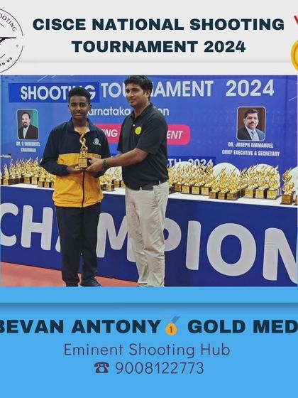 Bevan Antony receiving his well-deserved gold medal trophy at the CISCE National Shooting Tournament 2024.
