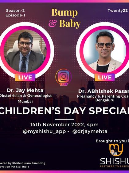 This poster announced a Children's Day special episode of the "Bump & Baby Show." I joined Dr. Jay Mehta, an obstetrician and gynecologist, for a live conversation where we shared secrets and insights from our perspectives as both fathers and professionals.