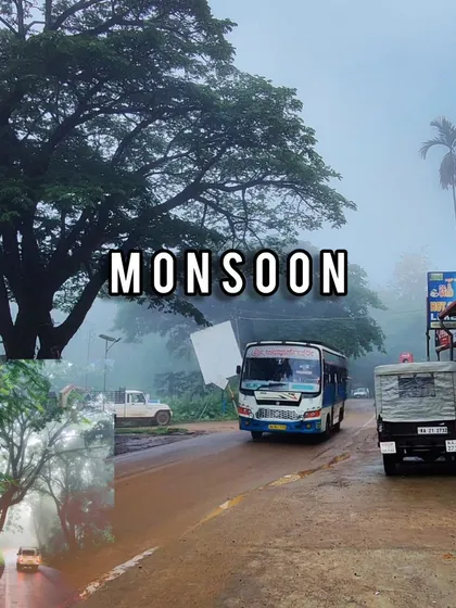 A collage showing the monsoon mood in Kalasa, the base village for many of our treks.