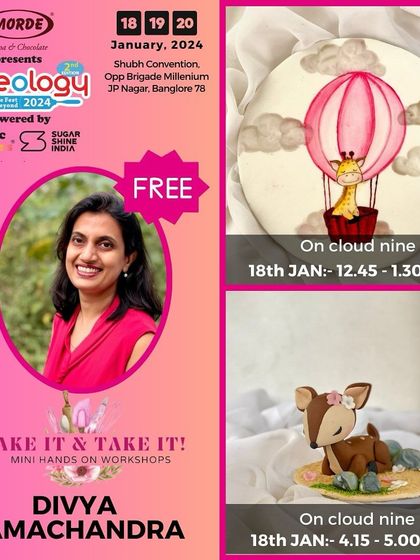 This was the announcement for my free mini hands-on workshops at Cakeology. I love these sessions where people can get a quick taste of fondant art.