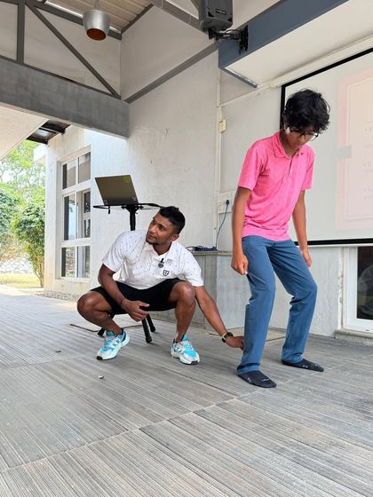Meet Coach Bharani, our Strength & Conditioning Expert. He leads with energy and sweat, demonstrating every drill from running mechanics to explosive strength work. He instills grit and the confidence to handle pressure when it counts.