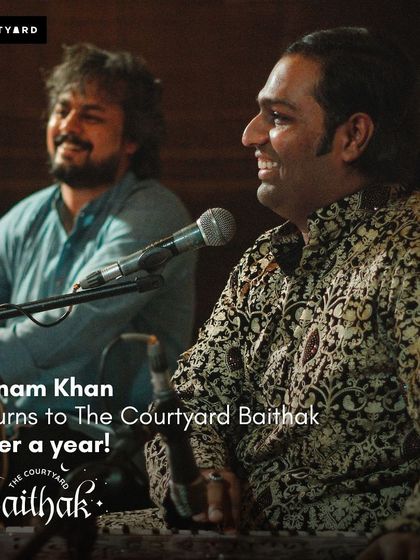 A promotional graphic for a ghazal night at the Courtyard.