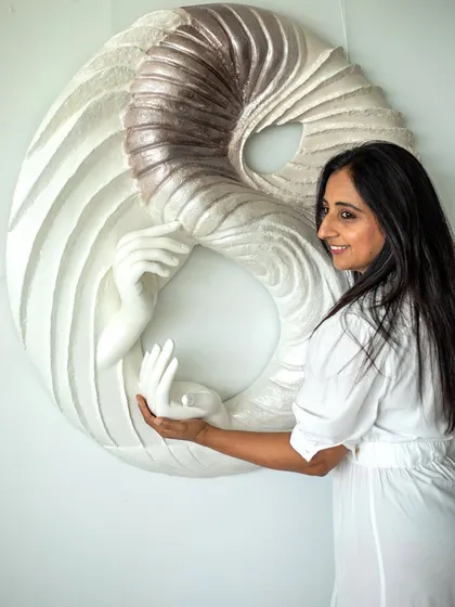 A profile view with 'series 3,' showing the deep connection between the artist and the artwork. The piece is about inner transformation, and creating it was a transformative process itself.