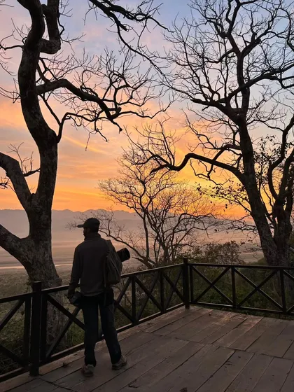 My kind of office view. Watching the sunset over the Ramganga river in Corbett after a successful day of tracking.