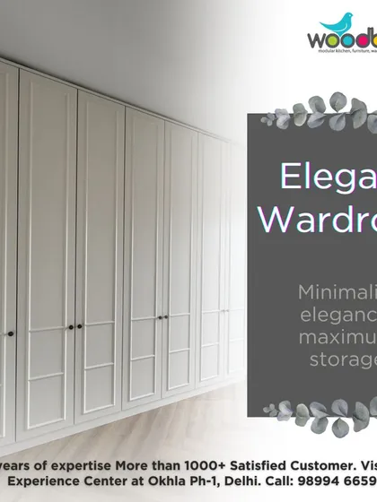 There is a timeless beauty in classic designs. This floor-to-ceiling hinged wardrobe in a clean white finish adds a sense of space and calm to the room. The panelled design gives it a touch of elegance, while the minimalist knobs keep the look modern and fresh.