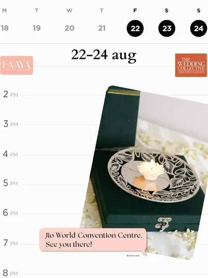 Save the date. This calendar graphic was our invitation to The Wedding Collective, highlighting our beautifully crafted wedding hampers and the promise of finding gifts filled with meaning, artistry, and heirloom charm.