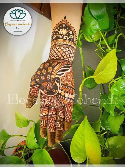 This peacock-themed backhand design was a demo for my Basic to Advance course. It shows how to create a balanced and intricate pattern.