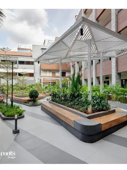 This project showcases my work in a commercial setting at Atria University. The design features modern, integrated seating and planters, creating a functional and inspiring public space that encourages both social interaction and quiet contemplation within a campus environment.