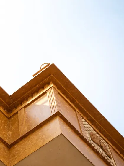 For the Stone Print Villa, we re-engineered traditional Jaisalmer sandstone, blending it with natural binders to enhance its strength for intricate detailing. This corner, catching the light, shows how we can transform a familiar material to create something new, durable, and deeply connected to its heritage.