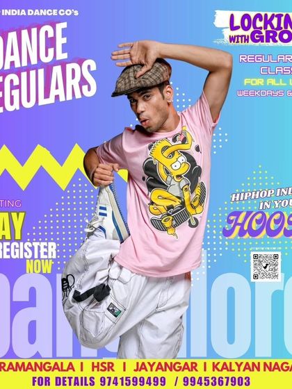 A poster celebrating International Dance Day with the launch of new classes, including Locking with Groovy, across new locations.