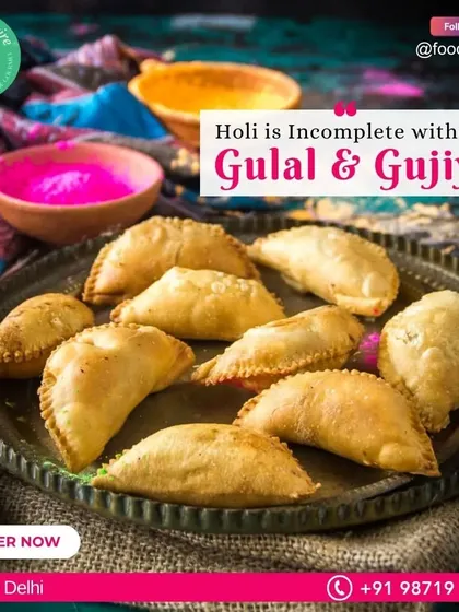 Holi is truly incomplete without Gulal and Gujiya. Our homemade gujiyas are the perfect sweet treat to share with friends and family during the festival of colors.