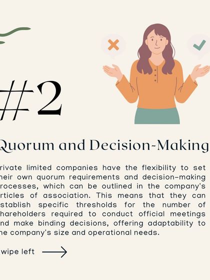 Fact 2: You have the flexibility to set your own quorum and decision making processes in the company's articles of association, making official meetings more adaptable to your needs.