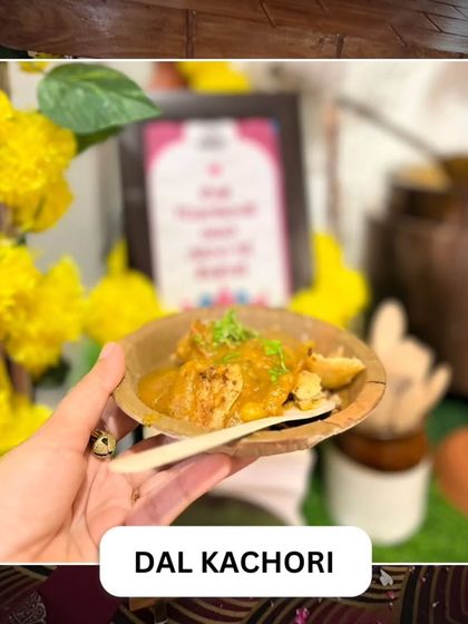 Dal Kachori, a flaky pastry filled with a spicy lentil mixture. It's a beloved Indian snack that I serve as part of my chaat and street food menus.