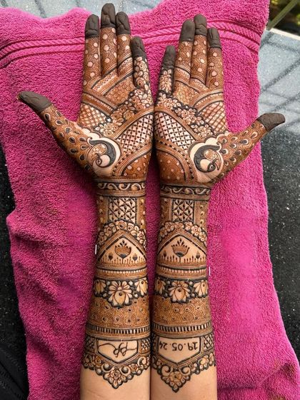 A personalized bridal design with the initials 'A' and 'P' and the wedding date, 19.05.24. A beautiful way to remember your special day.