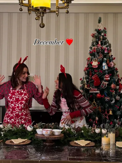 A candid moment from our Christmas preparations. The holidays are all about baking and having fun.
