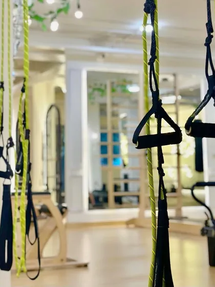 A shot of the suspension trainers and equipment at our GK1 studio. Every corner is designed to be functional and beautiful, creating the perfect atmosphere for your workout.