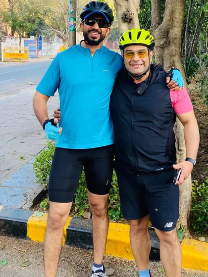 Two members posing together. The sense of brotherhood is strong in our club.