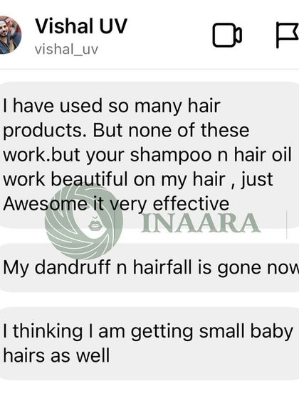 After trying many products that didn't work, this client found that my shampoo and hair oil worked beautifully, eliminating his dandruff and hair fall and even encouraging new baby hairs.
