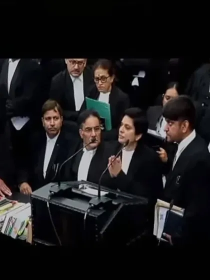 A focused moment during the Article 370 proceedings. As an Advocate-on-Record, I represented the interests of Youth4PanunKashmir and the Global Kashmiri Pandit Diaspora.