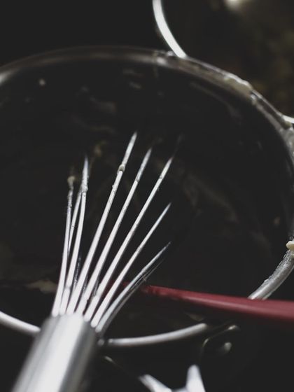 The aftermath of creating a delicious sauce. Our program is 100% hands-on, which means you'll be doing a lot of cooking, and learning.