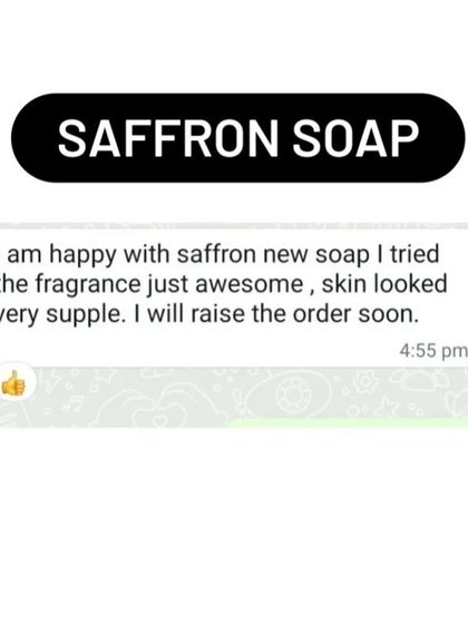 I'm so glad this customer is happy with the new Saffron Soap. She loved the fragrance and how supple it made her skin feel.