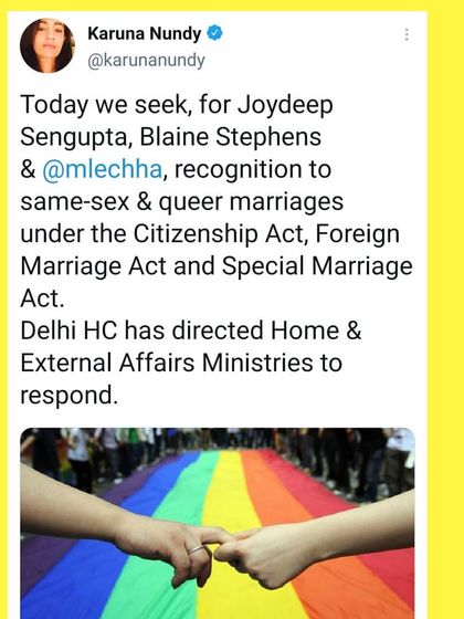 We have begun the legal journey for the recognition of same-sex and queer marriages under Indian law. This case seeks to extend rights under the Citizenship Act, Foreign Marriage Act, and Special Marriage Act to all couples.