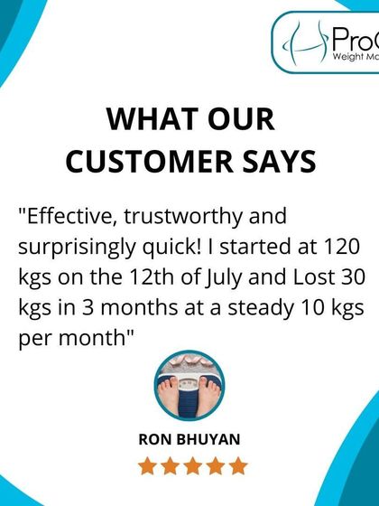 Ron Bhuyan describes the program as "Effective, trustworthy and surprisingly quick! I started at 120 kgs...and Lost 30 kgs in 3 months."
