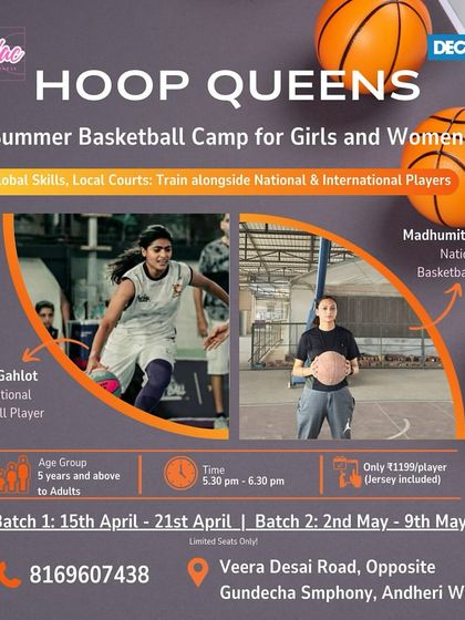 Our "Hoop Queens" camp features training alongside international player Ishika Gahlot and national player Madhumita Mondal. It's a chance for girls and women of all skill levels to learn from the best.