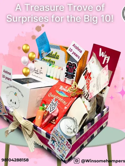A treasure trove of surprises for the big 10! This hamper is packed with goodies to make any ten-year-old feel special on their birthday.